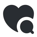 Heart Search SVG Icon